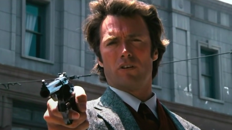 Dirty Harry holding a gun