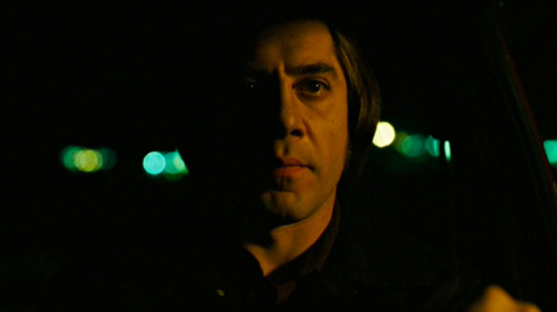 Anton Chigurh driving a car