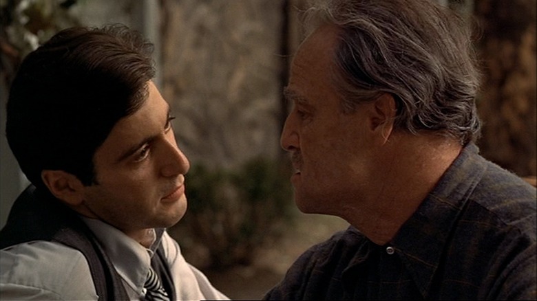 Vito Corleone talking to Michael