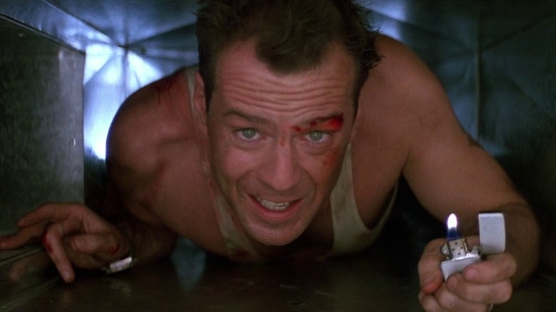 John McClane crawls through vent