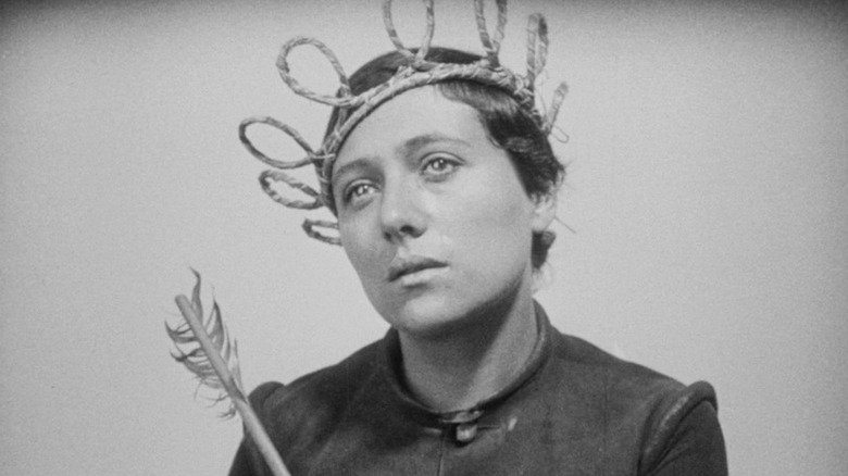 Joan of Arc wearing crown