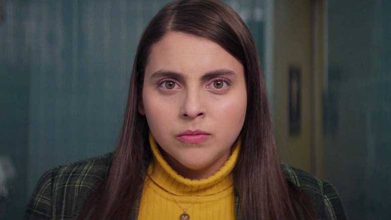 Beanie Feldstein staring straight ahead