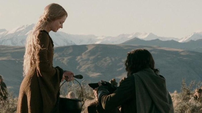 Eowyn gives Aragorn soup