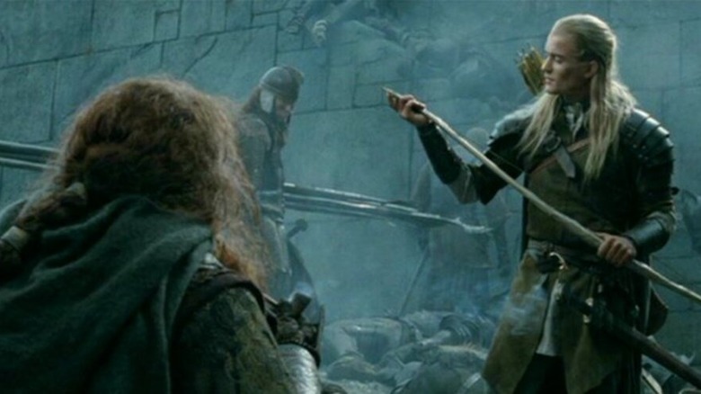 Gimli and Legolas compare scores