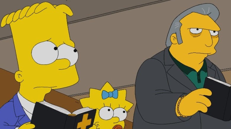 Bart attends church in "A Made Maggie"