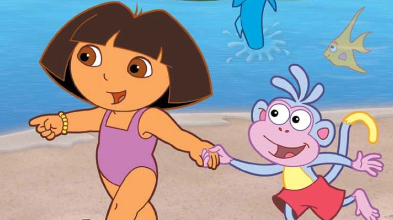 Dora and Boots on the beach