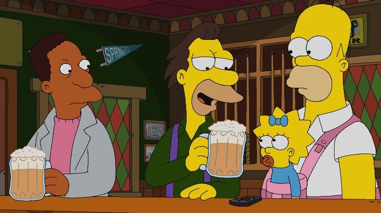 Homer at Moe's in "A Made Maggie"