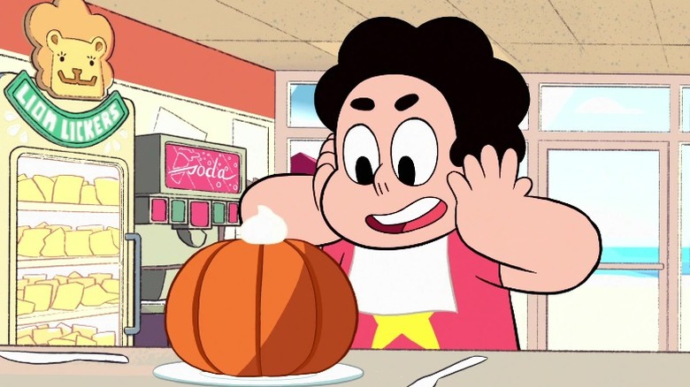 Steven Universe hanging at the donut shop