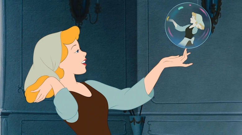Cinderella looking in bubble