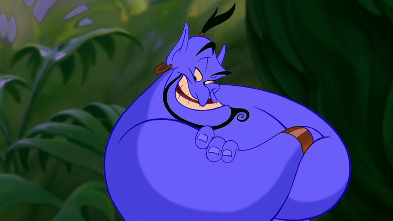 Genie in Aladdin with arms crossed