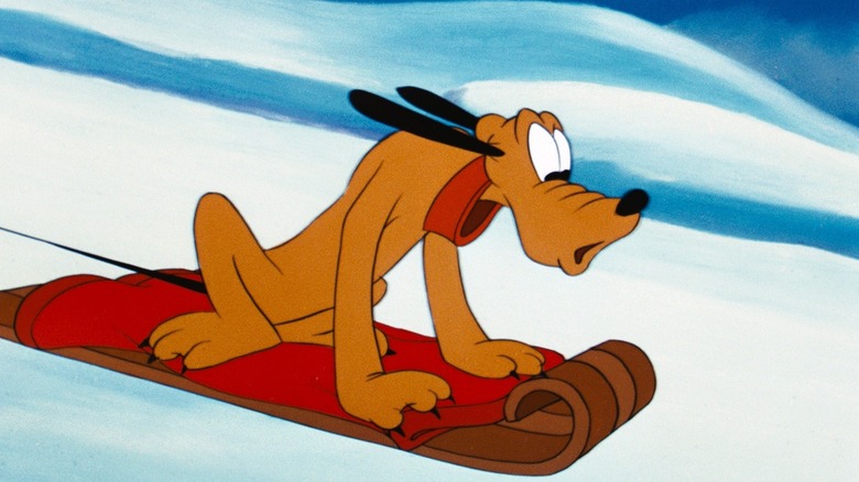 Pluto on sled