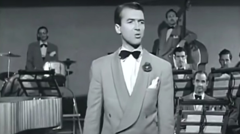 James Stewart in front of band