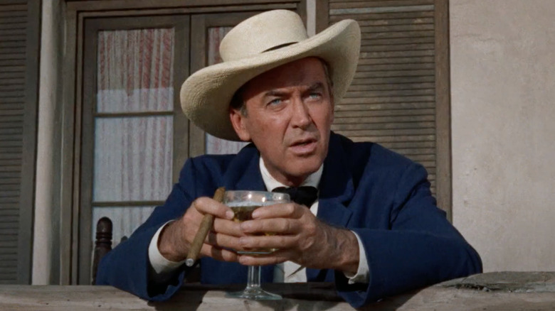 James Stewart with alcohol and cigar