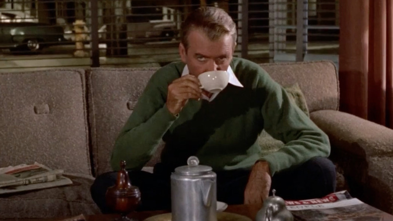 James Stewart drinking tea