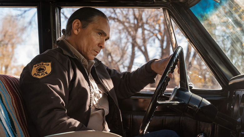 Joe Leaphorn driving a truck