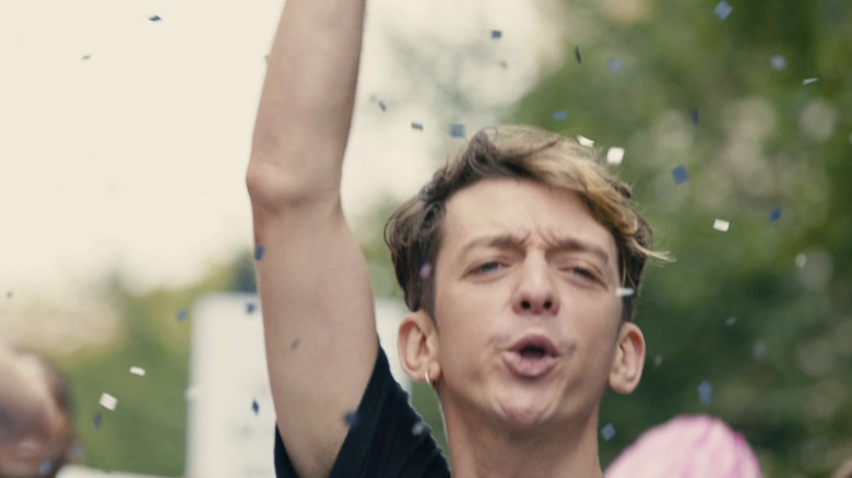 Man whistles at parade