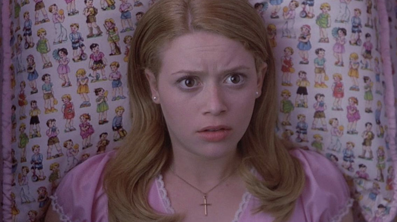 Shocked Natasha Lyonne on pillow