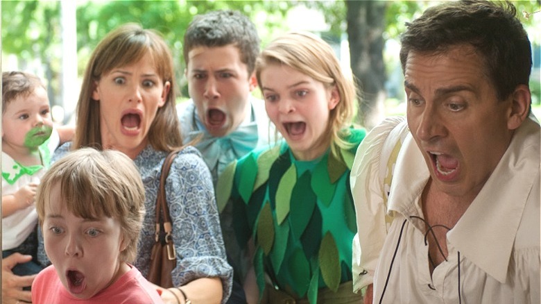 Steve Carell and family screaming