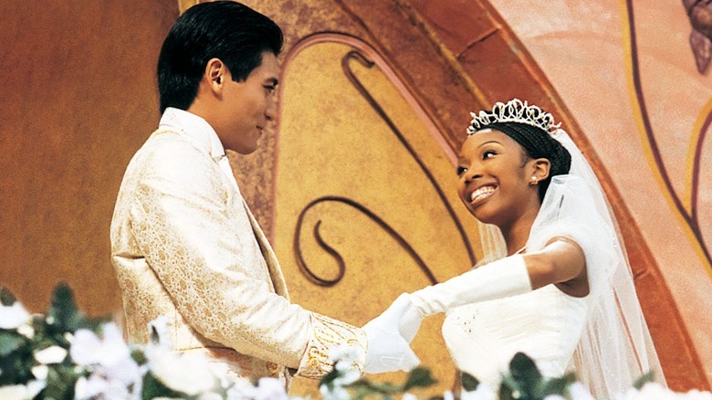 Cinderella smiling at prince