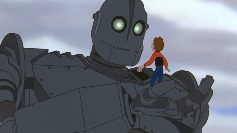 Iron Giant holding Hogarth