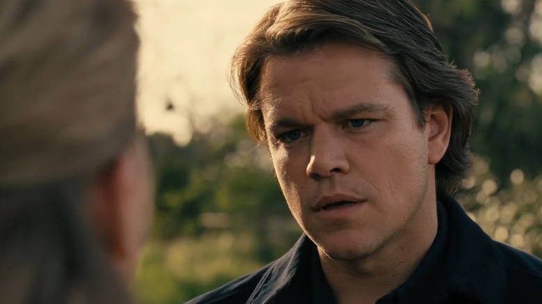 Matt Damon looking serious