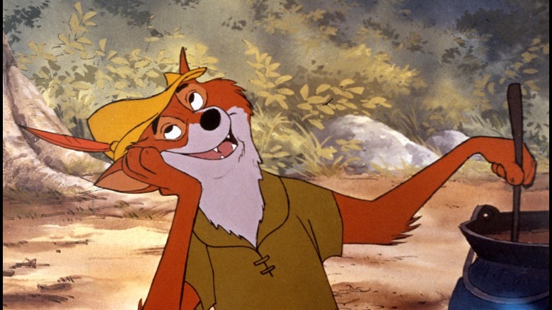 the fox cartoon Robin Hood laughing