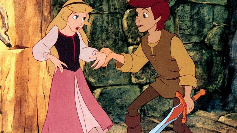 Taran and Princess Eilonwy in The Black Cauldron