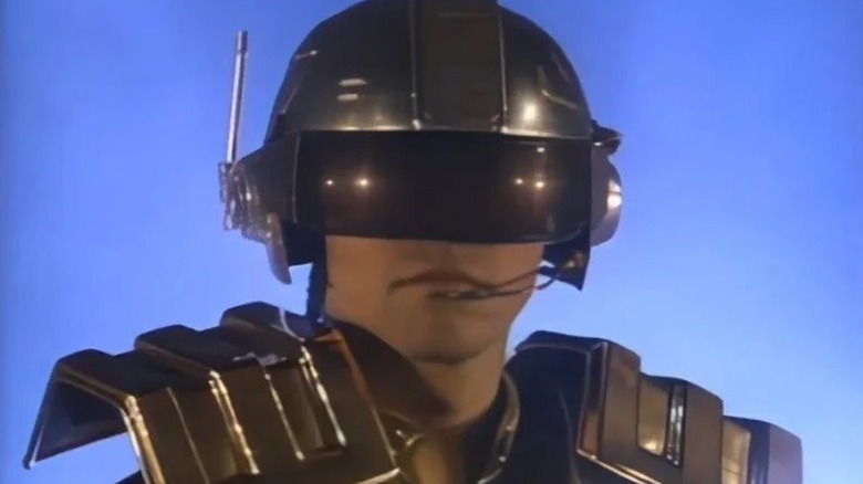 Captain Power in suit helmet