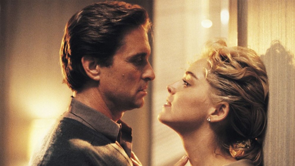 Michael Douglas and Sharon Stone in Basic Instinct