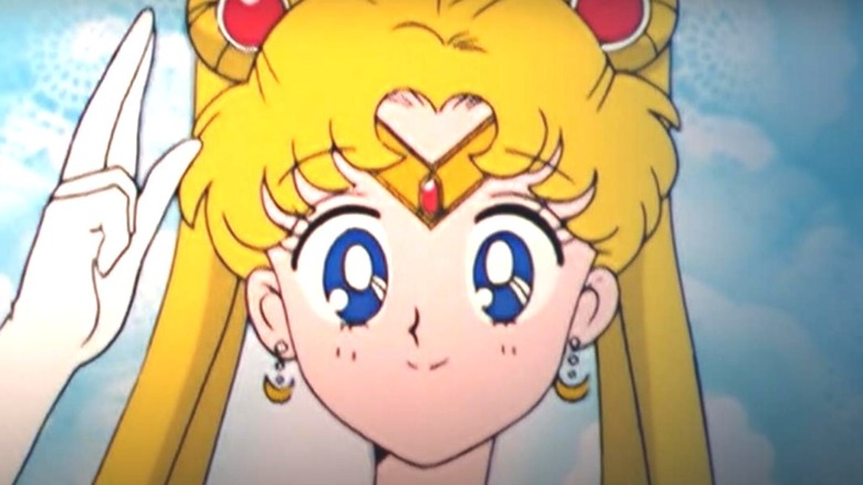 Sailor Moon gives a salute