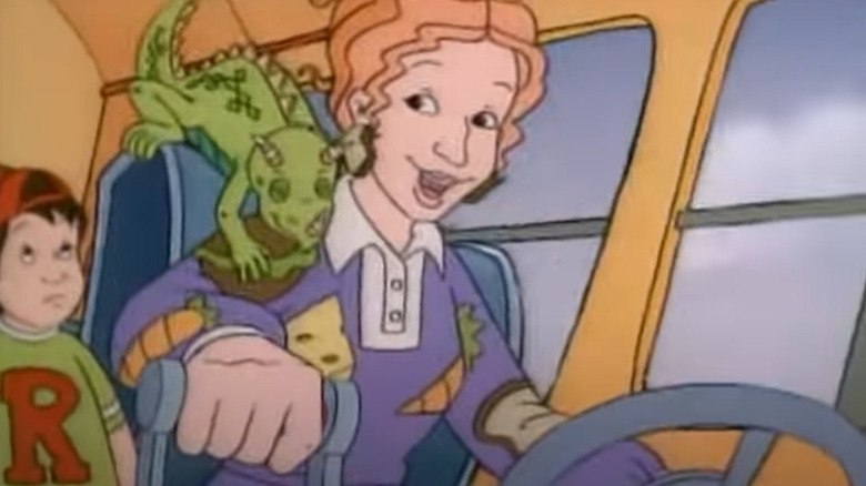 Ms. Frizzle at the wheel