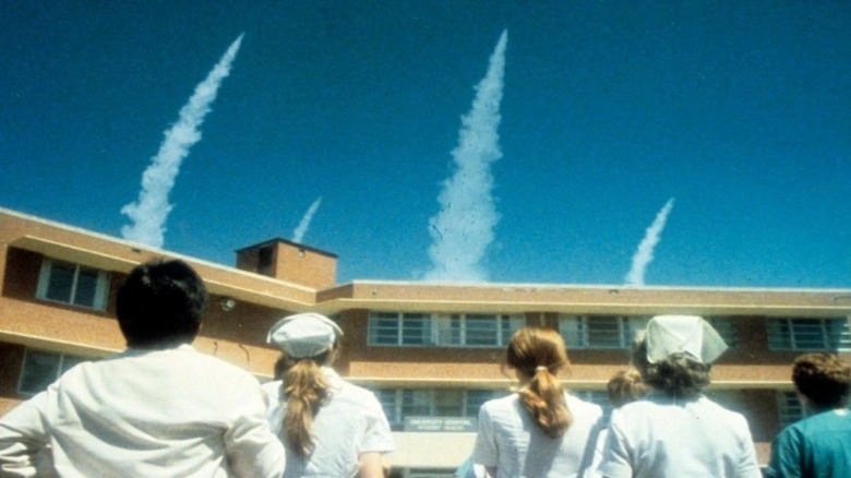 Civilians watching missile launches