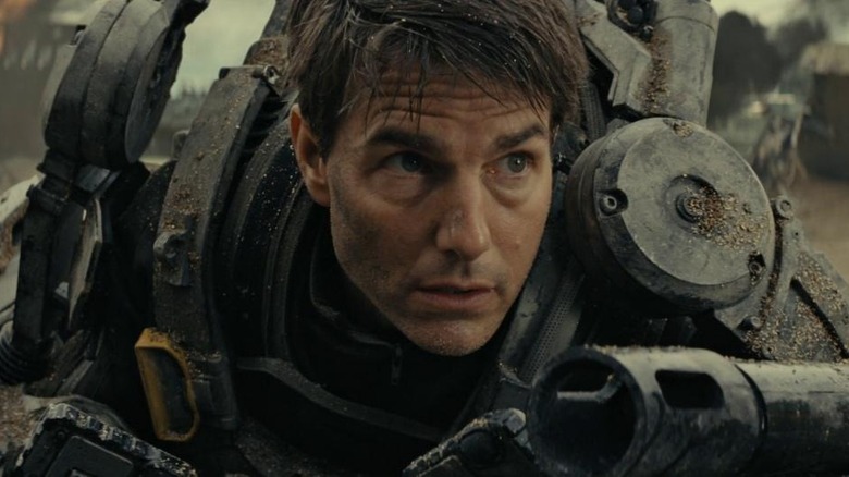 Tom Cruise looks up scared 