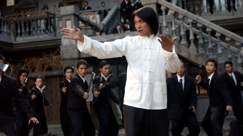 Sing fights the Axe Gang in "Kung Fu Hustle"