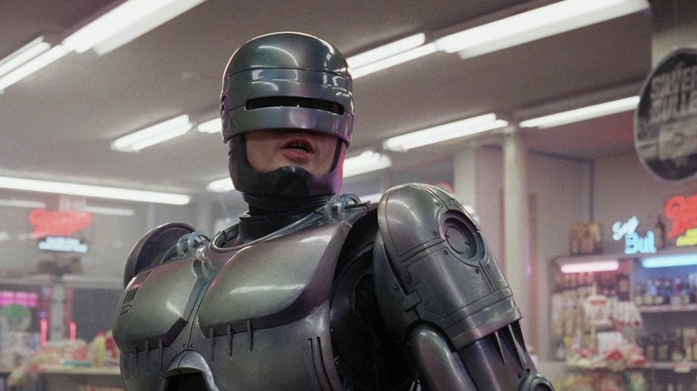 RoboCop speaking in store