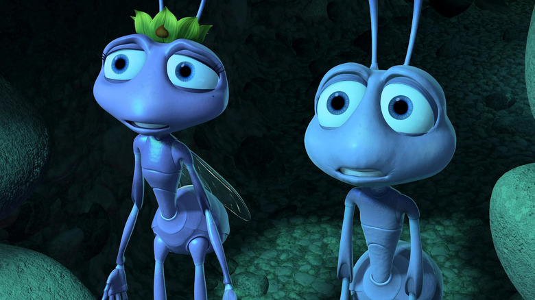 Flik and Princess Atta looking worried