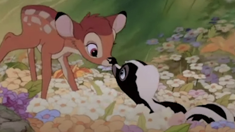 Bambi and Flower touch noses