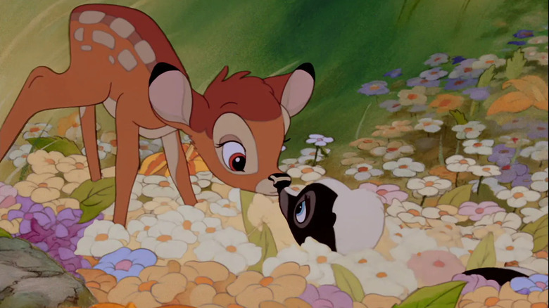 Bambi and Flower touch noses