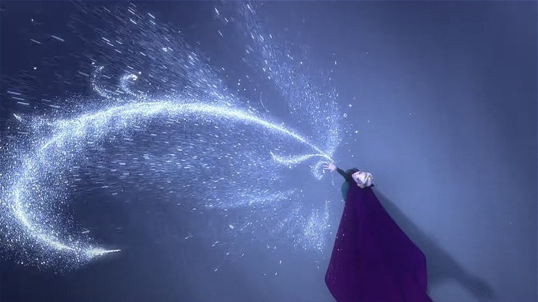 Queen Elsa using her magic