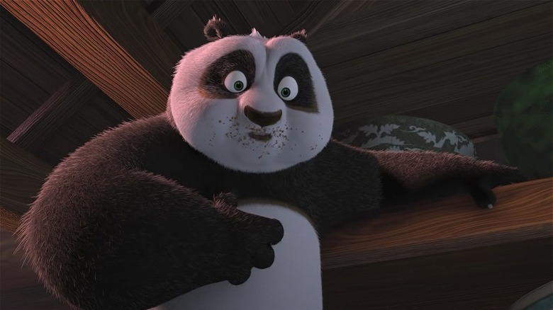 Po with food on face