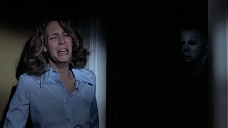 Laurie Strode with approaching shadow