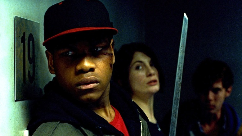 Moses (John Boyega) and Samantha (Jodie Whittaker) in Attack the Block