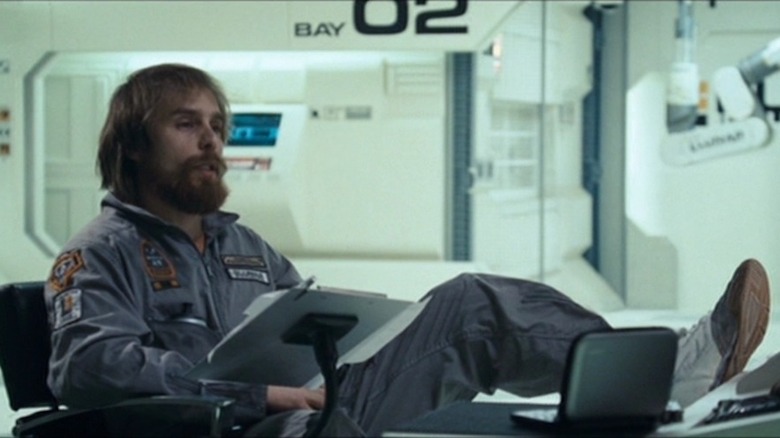 Sam Rockwell as a bearded Sam Bell in Moon