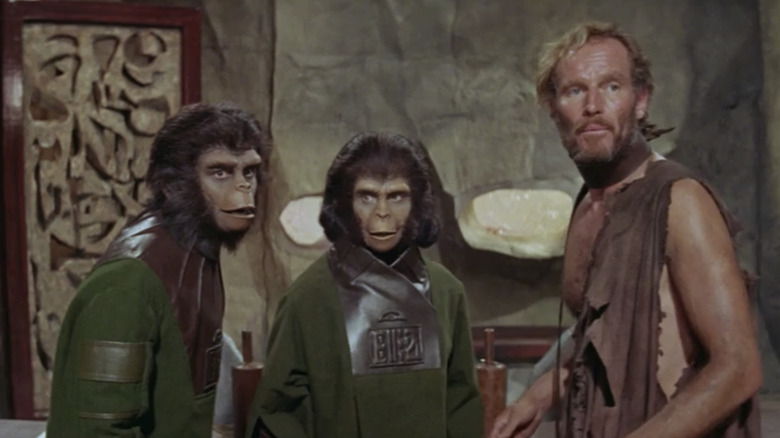 Cornelius, Zira, and Taylor in the original Planet of the Apes