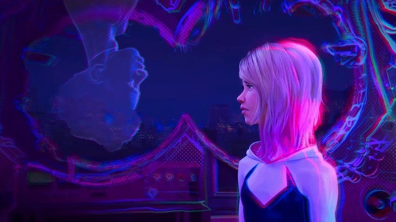 Gwen looking at Miles across dimensions