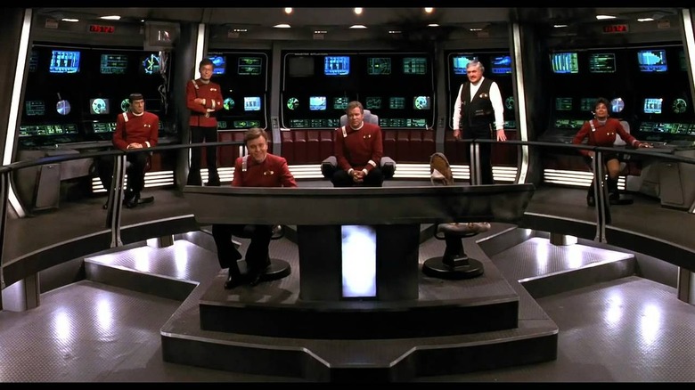 The Enterprise crew on the bridge