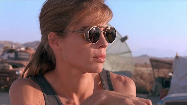 Sarah Connor in her cool sunglasses in Terminator 2: Judgement Day