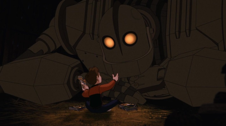 Hogarth Hughes tells a captivated Iron Giant about Superman