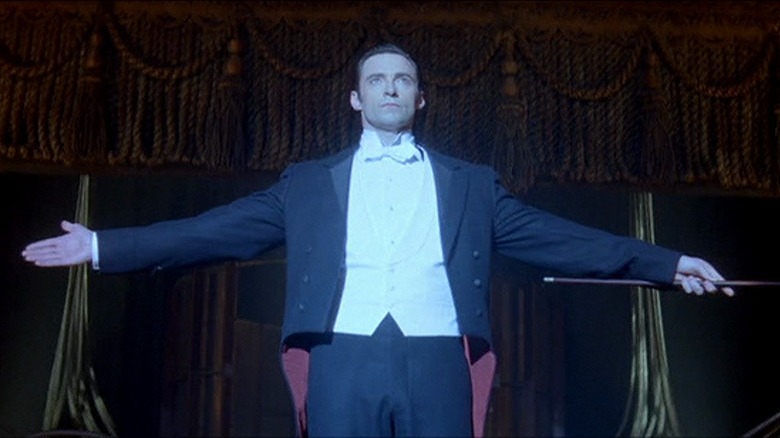 Hugh Jackman on stage as Robert Angiers, a.k.a. The Great Danton in The Prestige