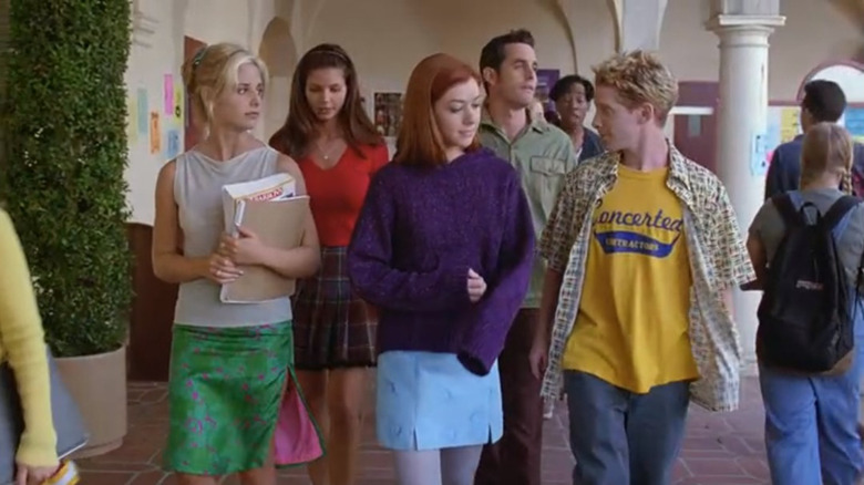 Buffy Scooby gang walking to class